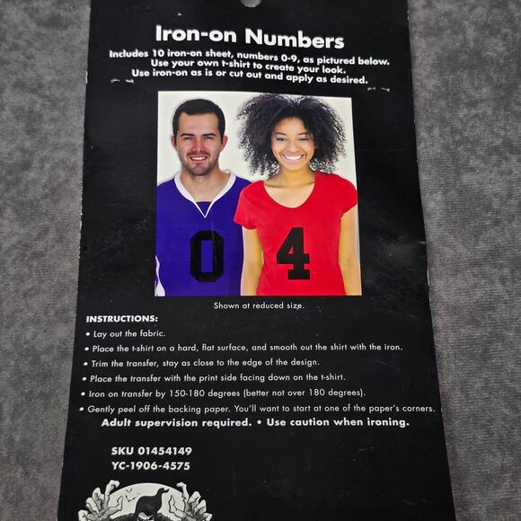 SPIRIT Black Iron On Numbers Customize Tees 10 Iron on Sheets Kit Set Halloween - Picture 6 of 6
